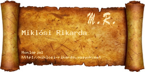 Miklósi Rikarda névjegykártya